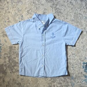 Petit Ami Boys Toddler 3T Nautical‎ Anchor Button Down Short Sleeve Polo Shirt